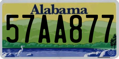 AL license plate 57AA877