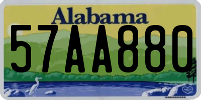 AL license plate 57AA880