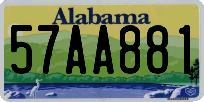 AL license plate 57AA881