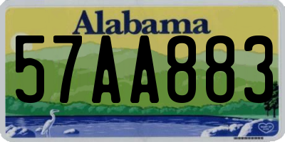 AL license plate 57AA883