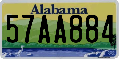 AL license plate 57AA884