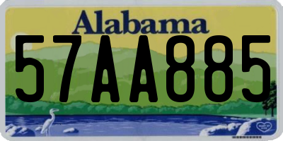 AL license plate 57AA885
