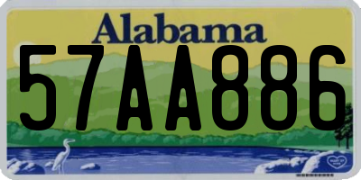 AL license plate 57AA886