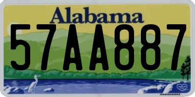 AL license plate 57AA887