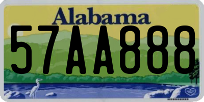 AL license plate 57AA888