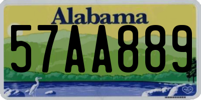 AL license plate 57AA889