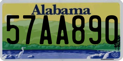 AL license plate 57AA890