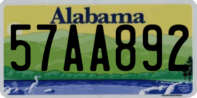 AL license plate 57AA892