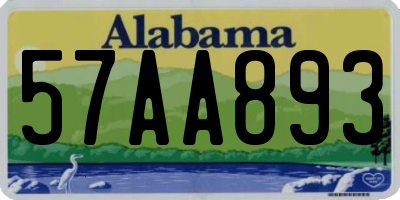 AL license plate 57AA893