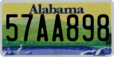 AL license plate 57AA898