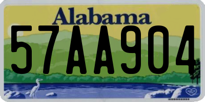 AL license plate 57AA904