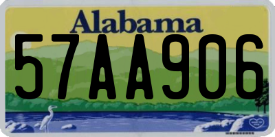 AL license plate 57AA906