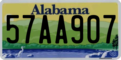 AL license plate 57AA907