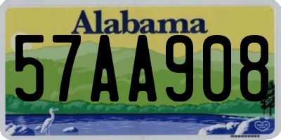 AL license plate 57AA908