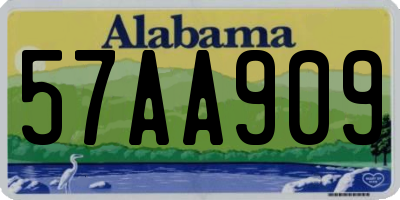 AL license plate 57AA909