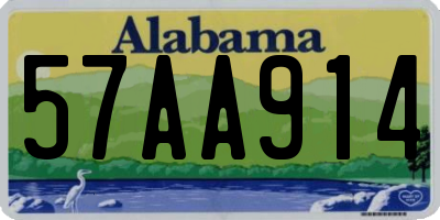AL license plate 57AA914