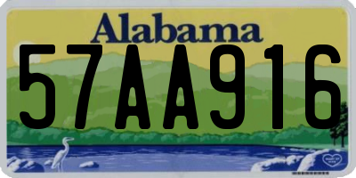 AL license plate 57AA916