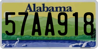 AL license plate 57AA918