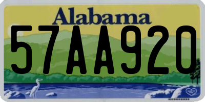 AL license plate 57AA920