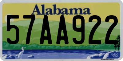AL license plate 57AA922