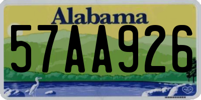 AL license plate 57AA926