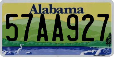 AL license plate 57AA927