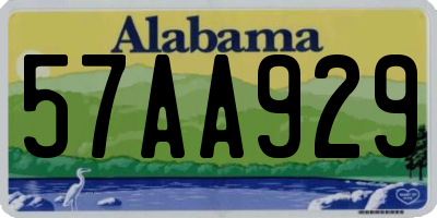 AL license plate 57AA929