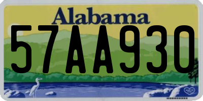 AL license plate 57AA930