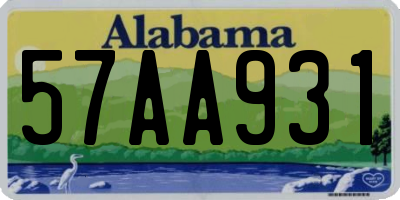 AL license plate 57AA931