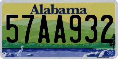 AL license plate 57AA932