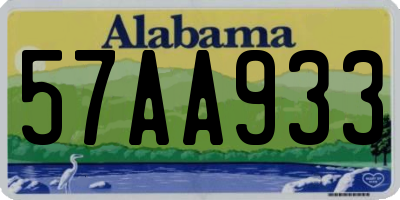 AL license plate 57AA933