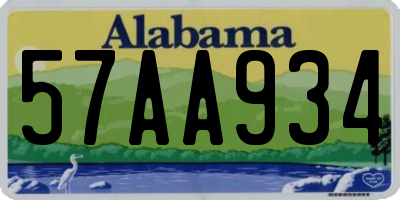 AL license plate 57AA934