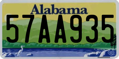 AL license plate 57AA935