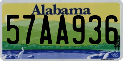 AL license plate 57AA936