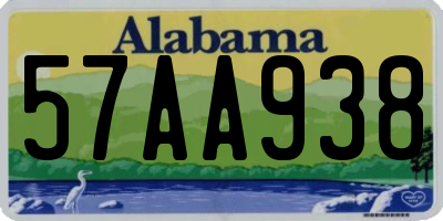 AL license plate 57AA938