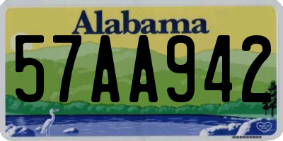 AL license plate 57AA942