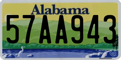 AL license plate 57AA943