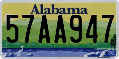 AL license plate 57AA947