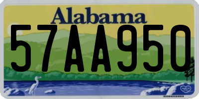 AL license plate 57AA950
