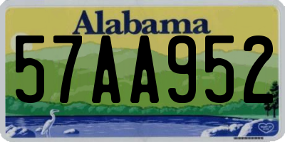 AL license plate 57AA952
