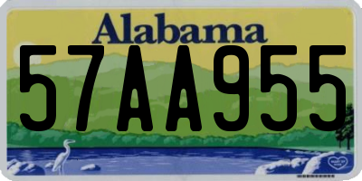 AL license plate 57AA955