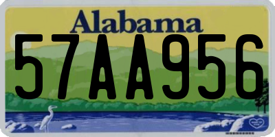 AL license plate 57AA956