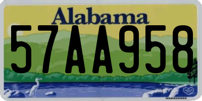 AL license plate 57AA958