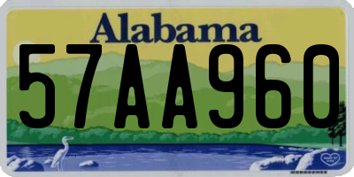 AL license plate 57AA960