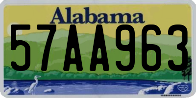 AL license plate 57AA963