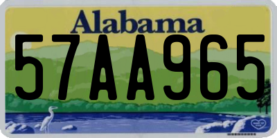 AL license plate 57AA965