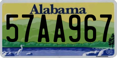 AL license plate 57AA967