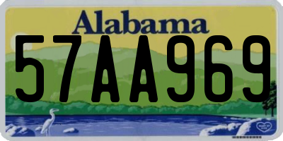 AL license plate 57AA969
