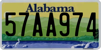 AL license plate 57AA974
