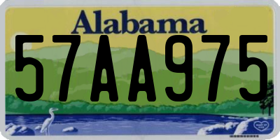 AL license plate 57AA975